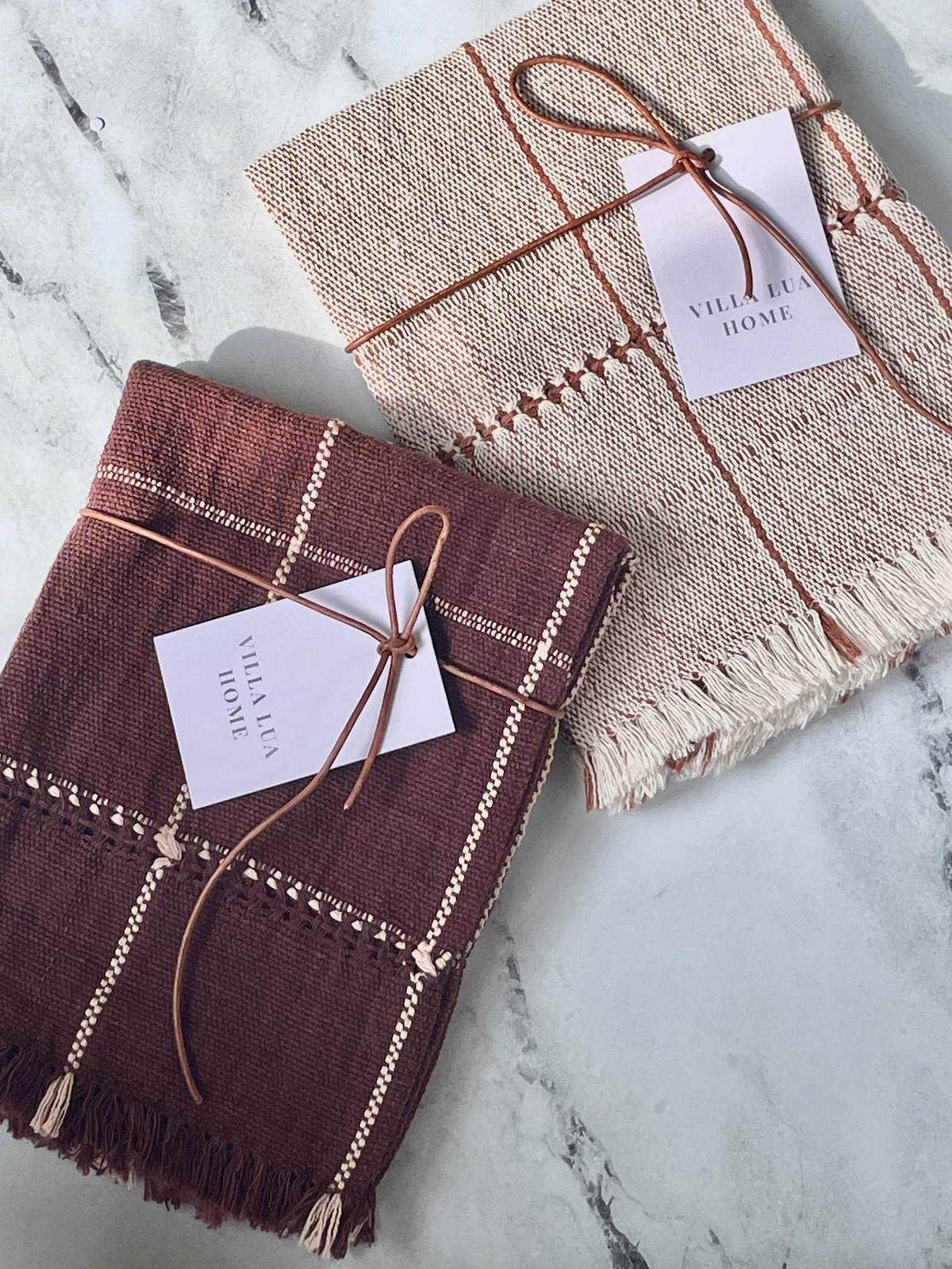 Timal Cotton Napkin, Natural/Terracota