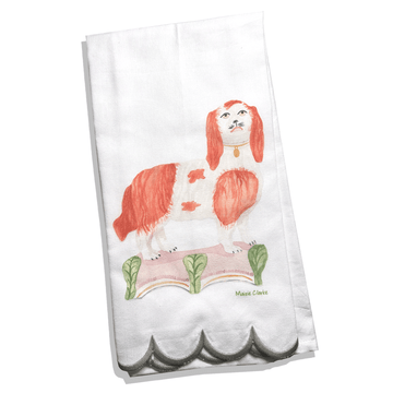 Staffordshire Dog Scalloped Tea Towel