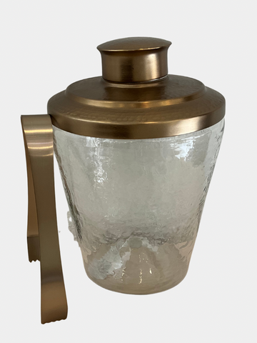 Handcrafted Ice Bucket / Tongs Set