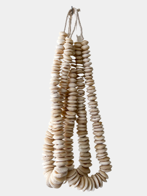 African White Disc Bone Bead