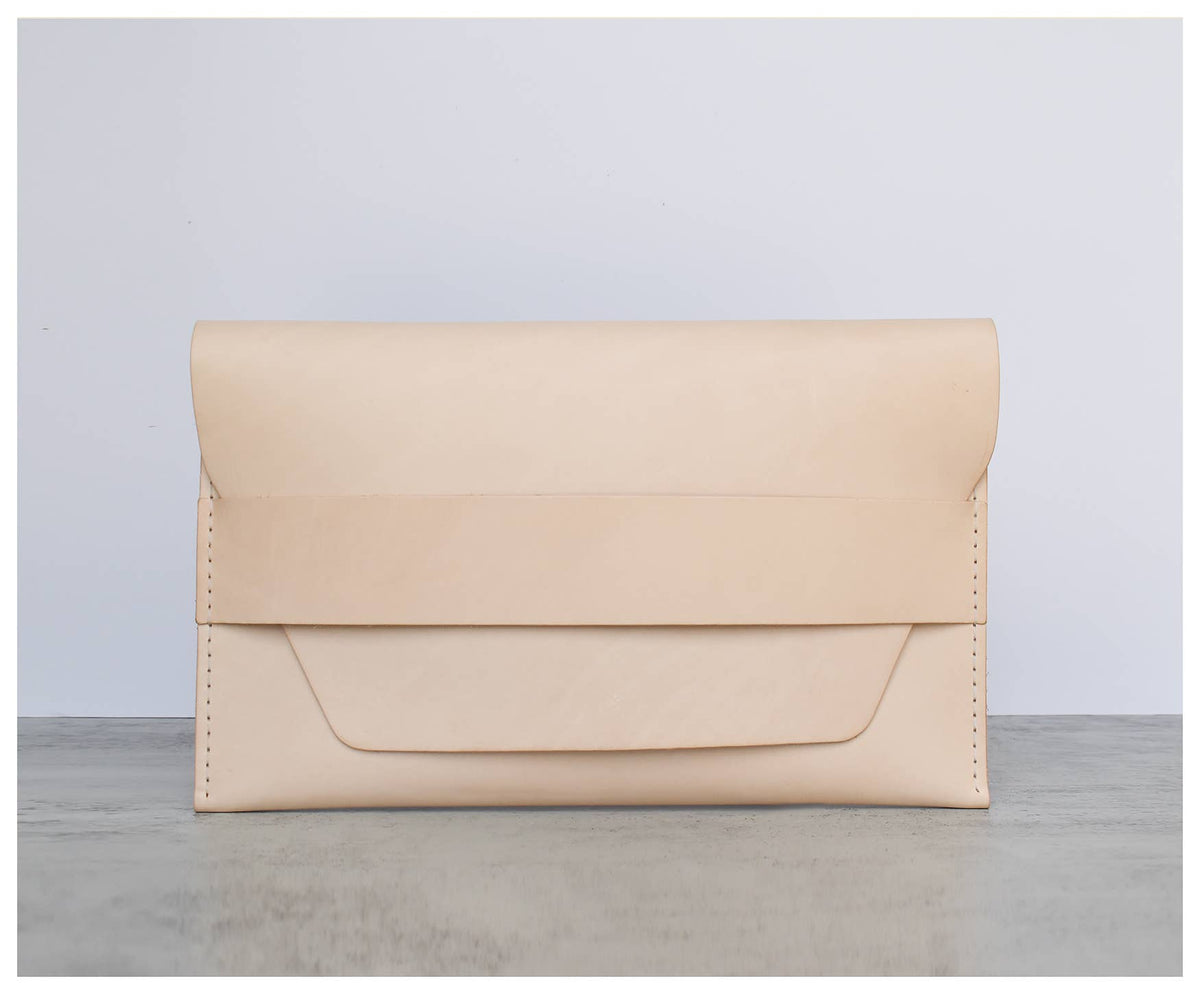 Leather Clutch - Tan