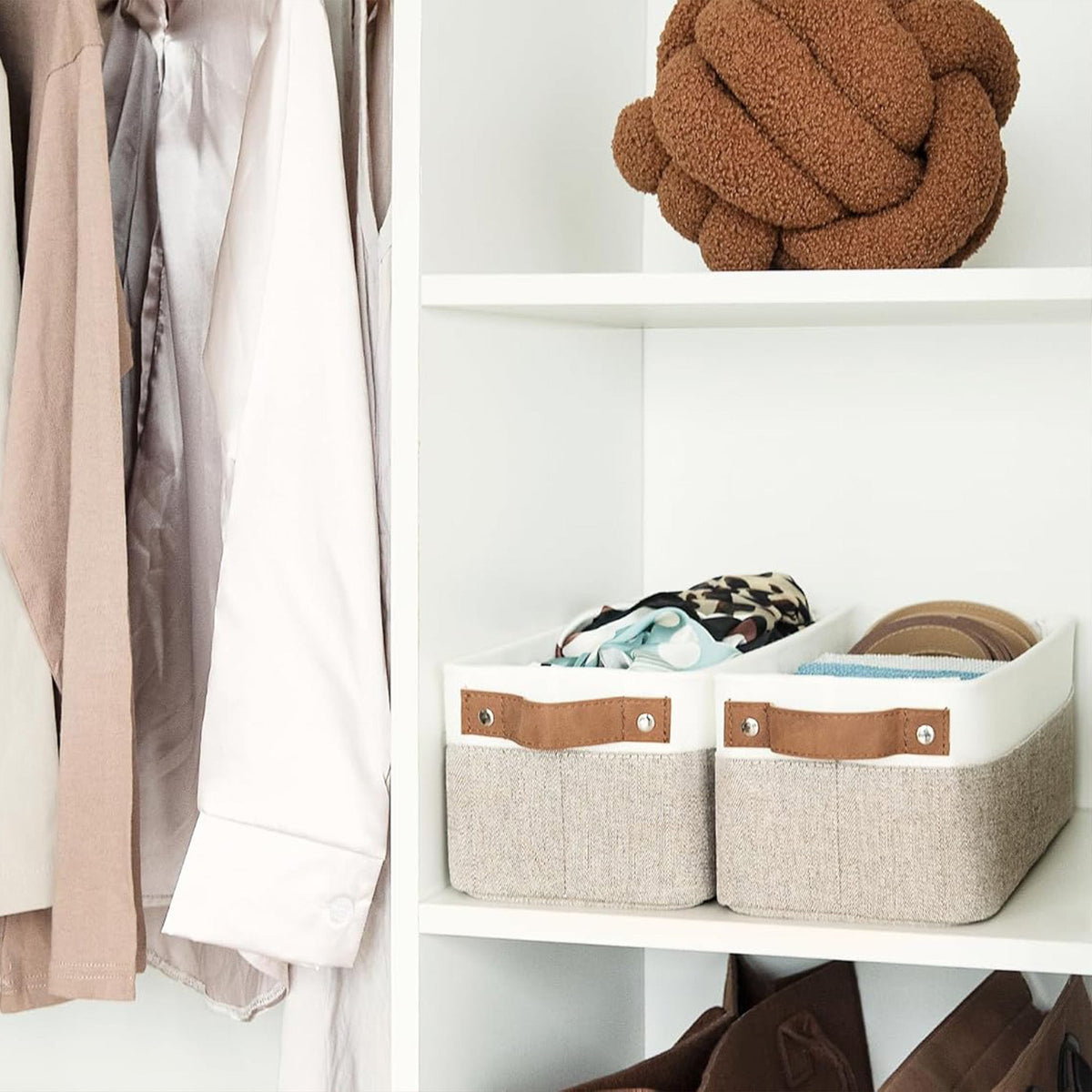 Narrow Storage Bins, Medium, Set of 2