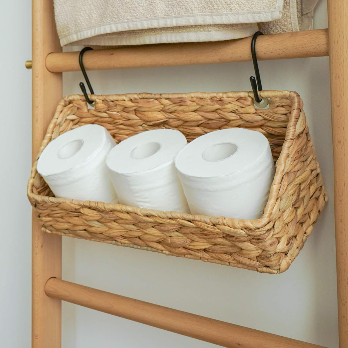 Woven Wall Hanging Baskets for Organizing, Water Hyacinth, 2 Pack