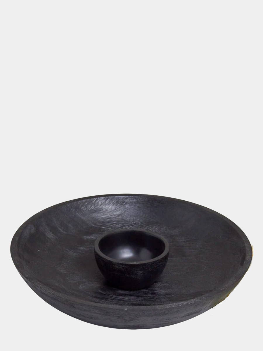 Ebony Chip and Dip Bowl