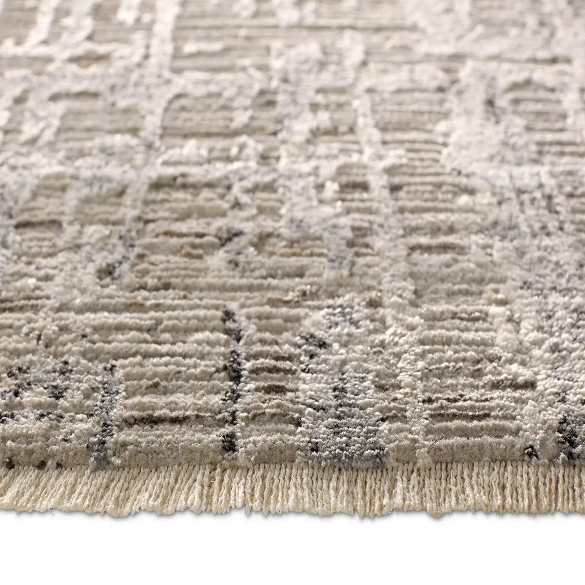 En Blanc Polyester & Viscose Rug