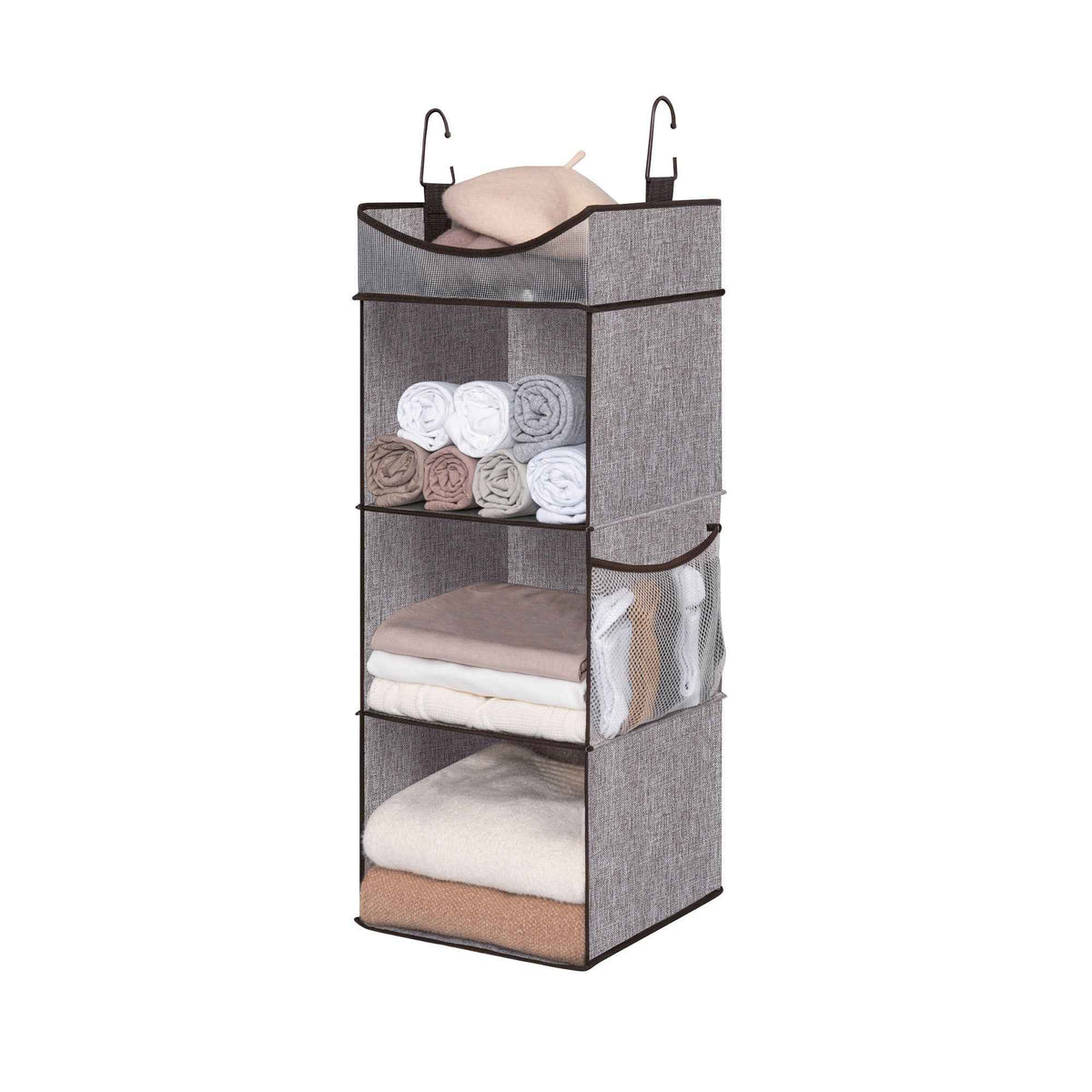 3-Shelf Hanging Closet Organizer with Top Shelf