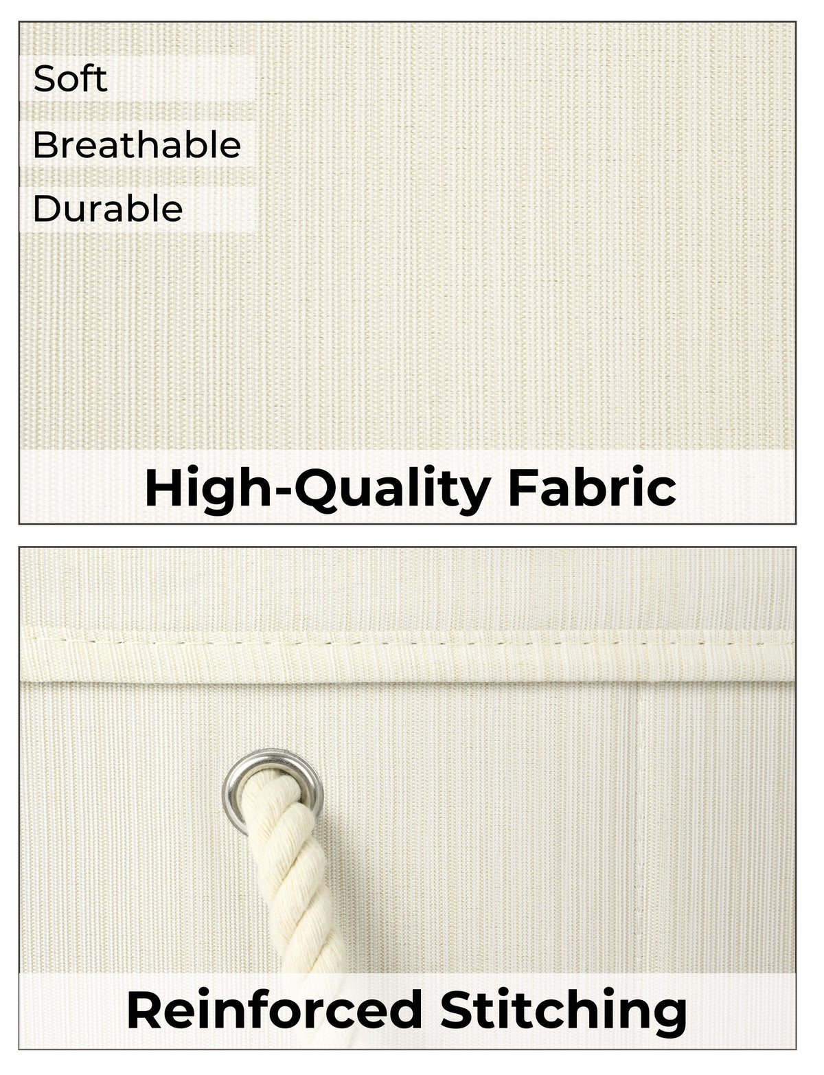 Lidded Fabric Storage Bins with Cotton Rope Handles, Set of 3