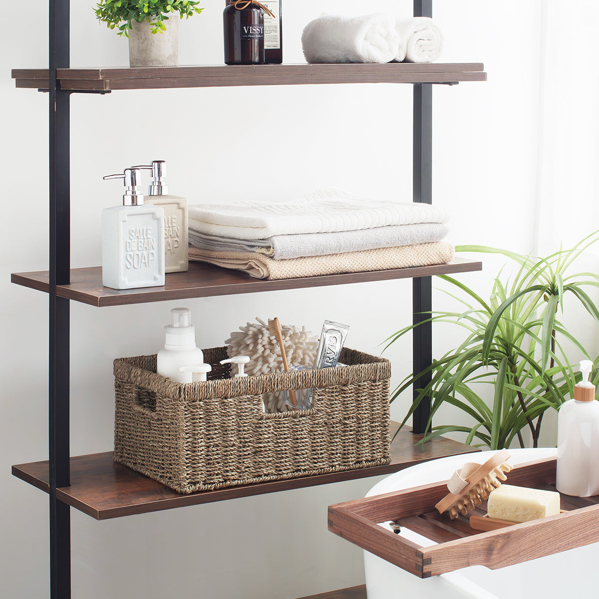 Large Rectangular Seagrass Basket with Built-In Handles