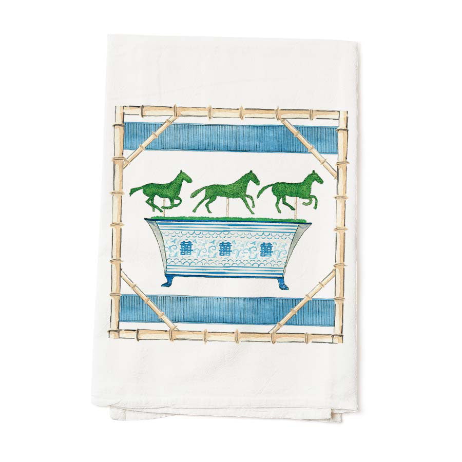 Equestrian Topiary Tea Towel