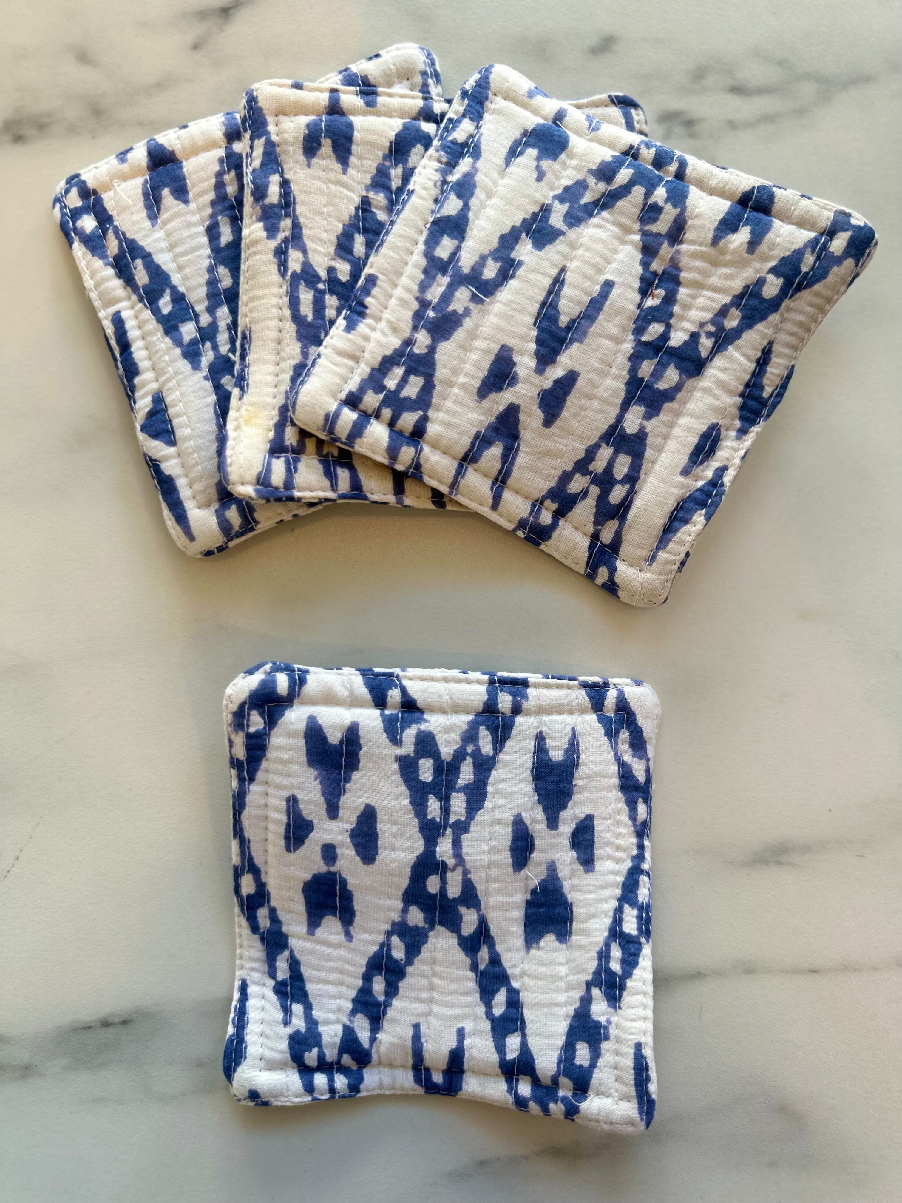 Indy Home Block Printed Fabric Coaster Set