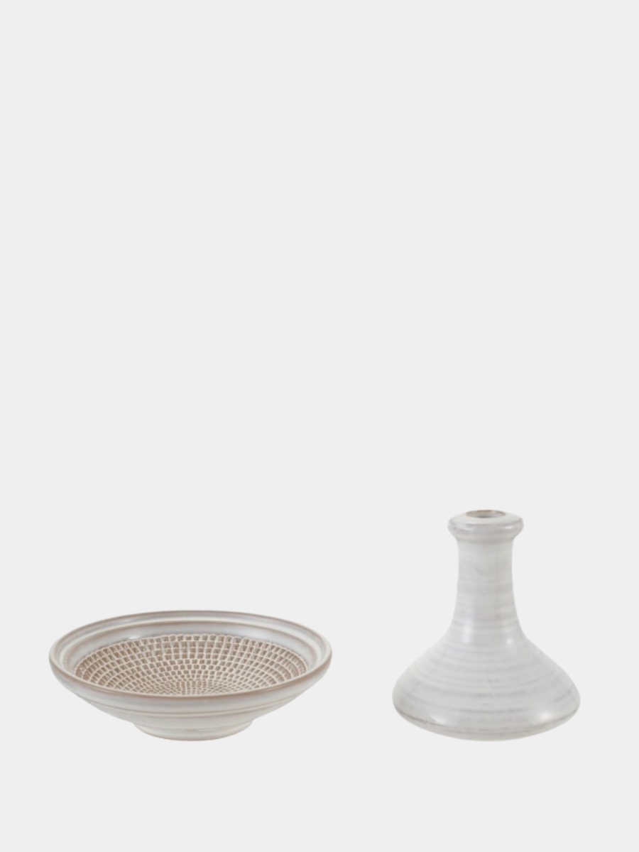 Round Stoneware Mortar & Pestle