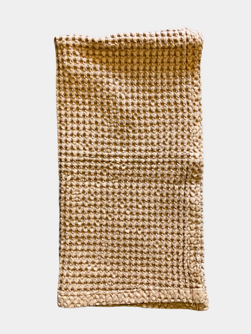 Organic Waffle Tea Towel - Light Rust