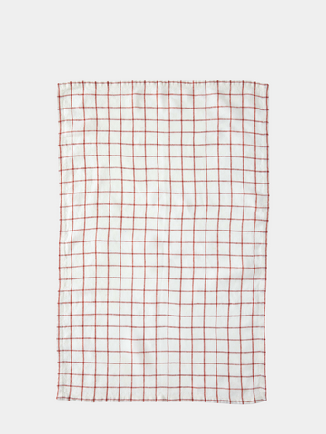 Brick Grid Linen Tea Towel