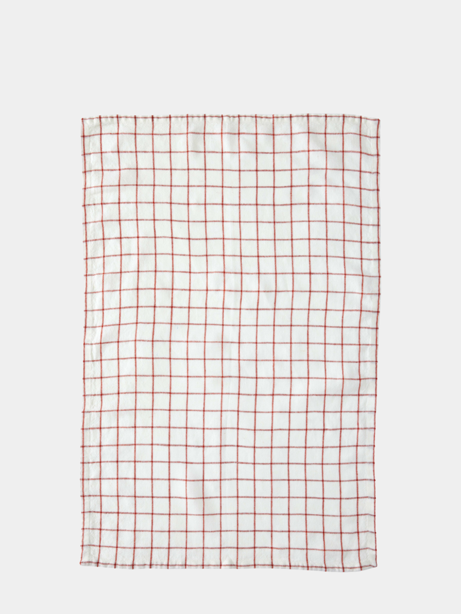 Brick Grid Linen Tea Towel