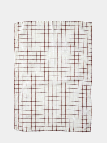Wine Grid Linen Tea Towel