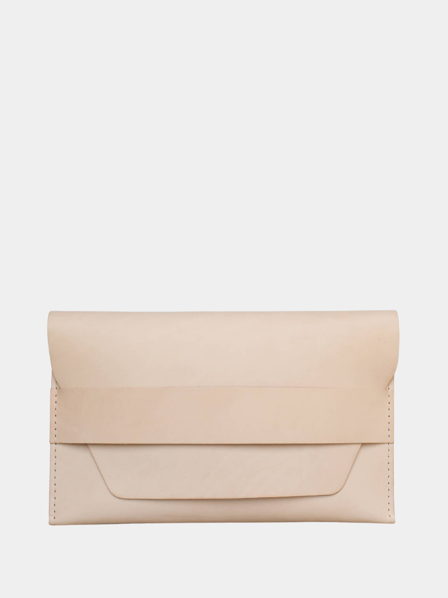 Leather Clutch - Tan