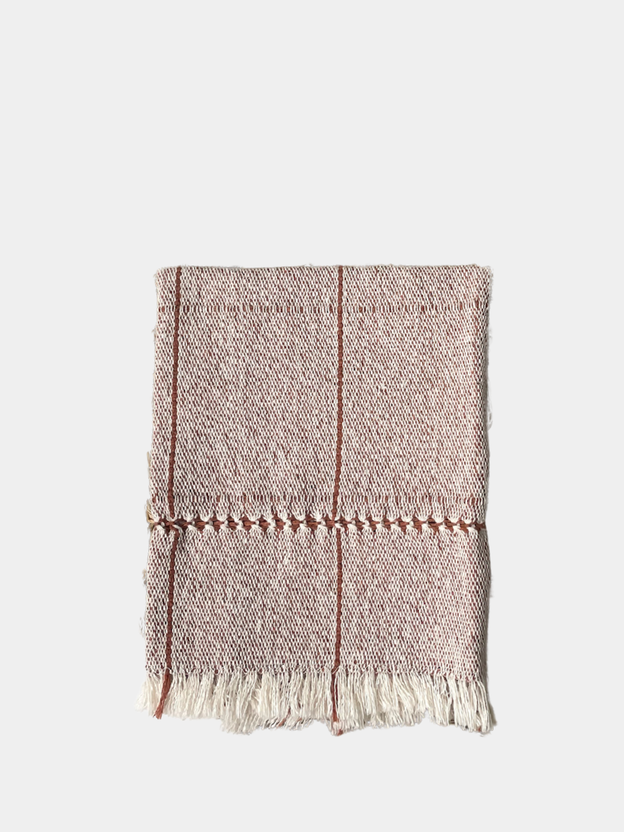 Timal Cotton Napkin, Natural/Terracota