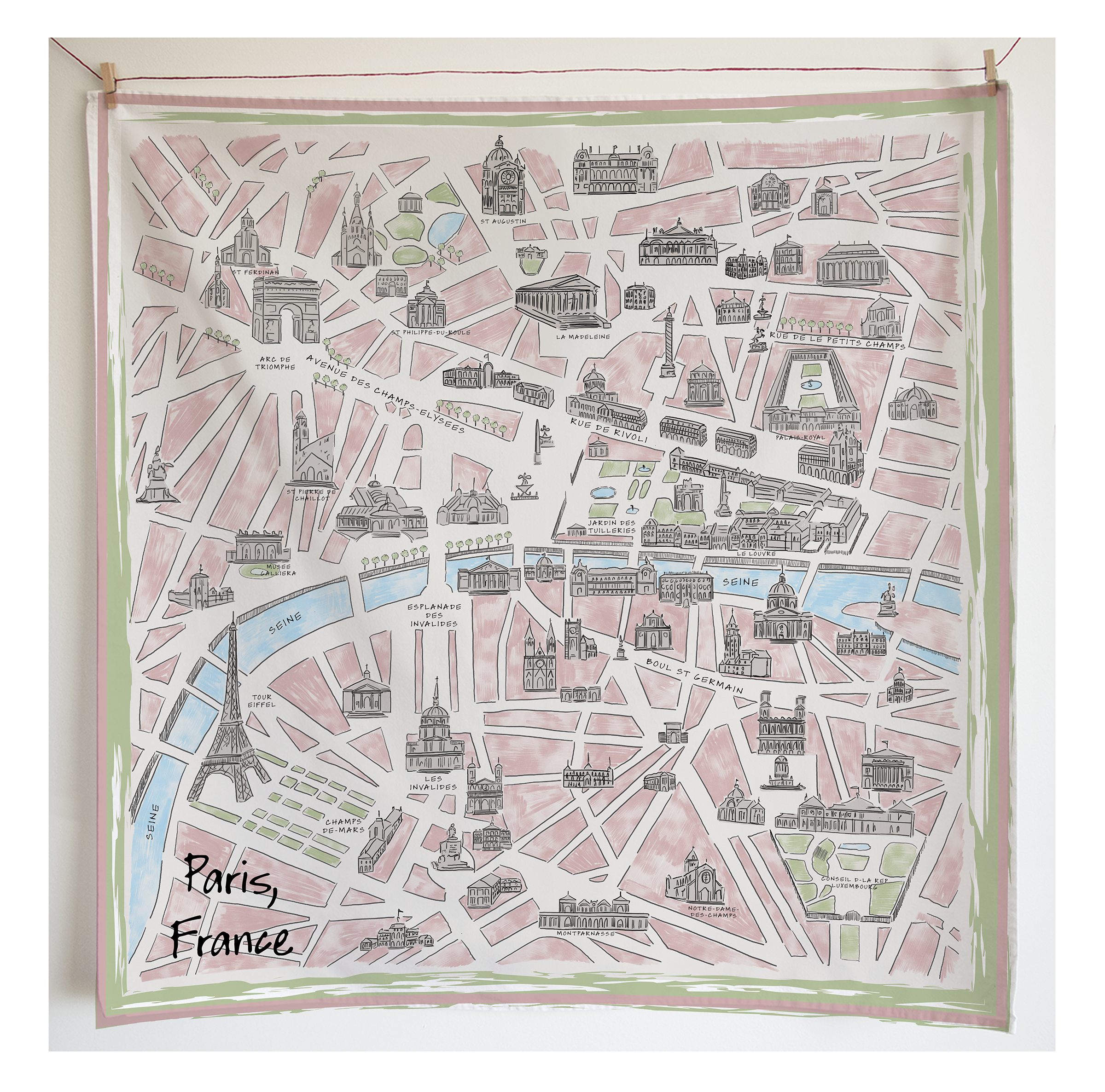 Cotton Paris Map Tea Towel