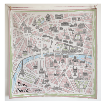 Cotton Paris Map Tea Towel