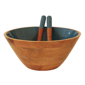 Indy Home Mango Wood Round Bowl & Server Set