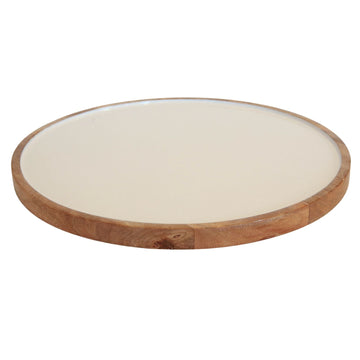 Indy Home Wood & Enamel Round Tray