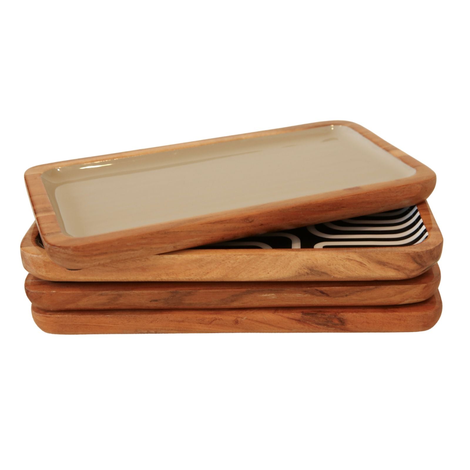 Indy Home Mango Wood & Enamel Small Tray