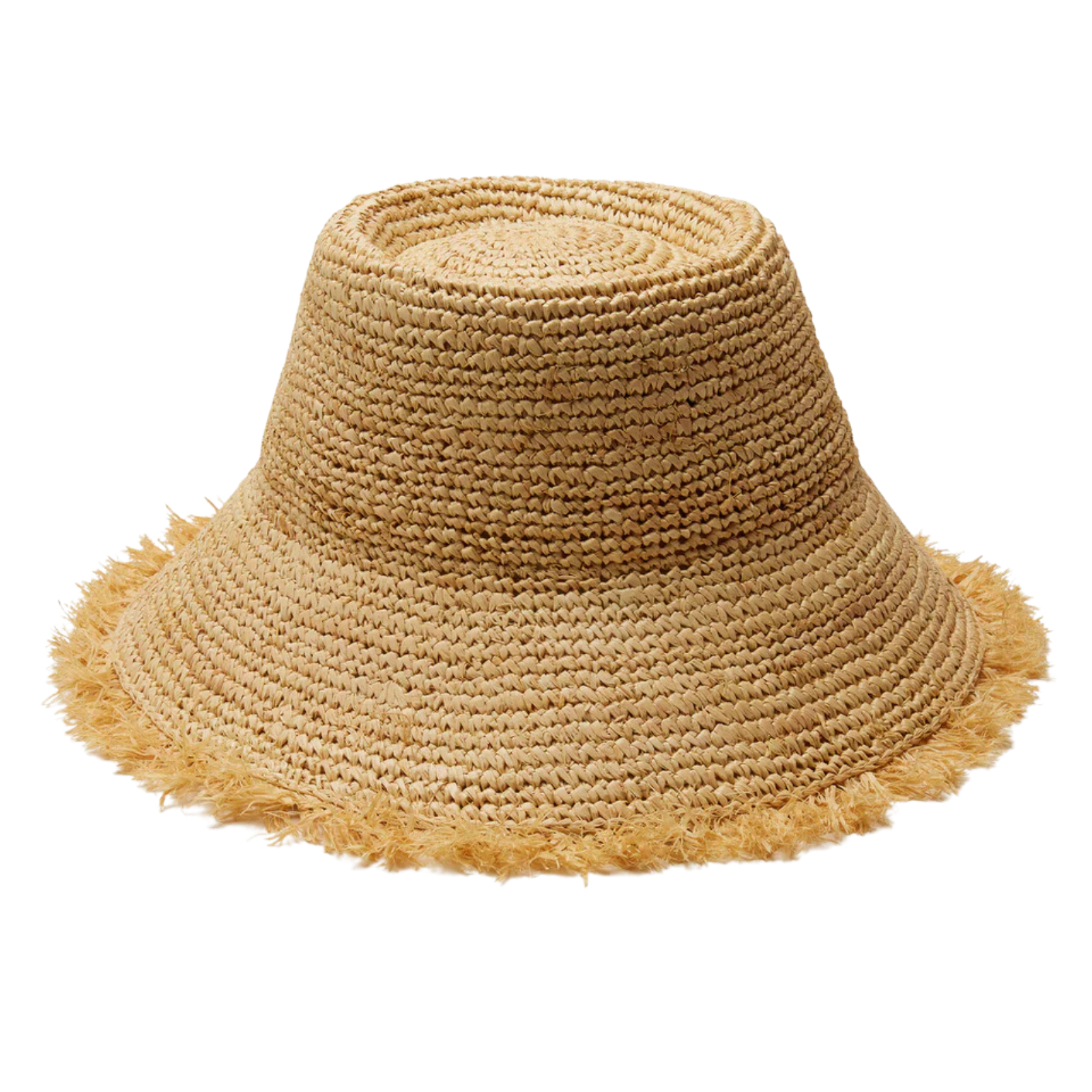 Fringed Raffia Bucket Hat