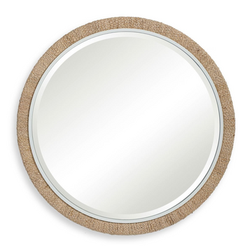 Braided Banana Leaf Round Mirror