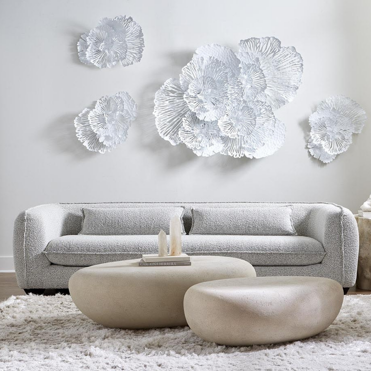 Sculpted Metal Floral Wall Art