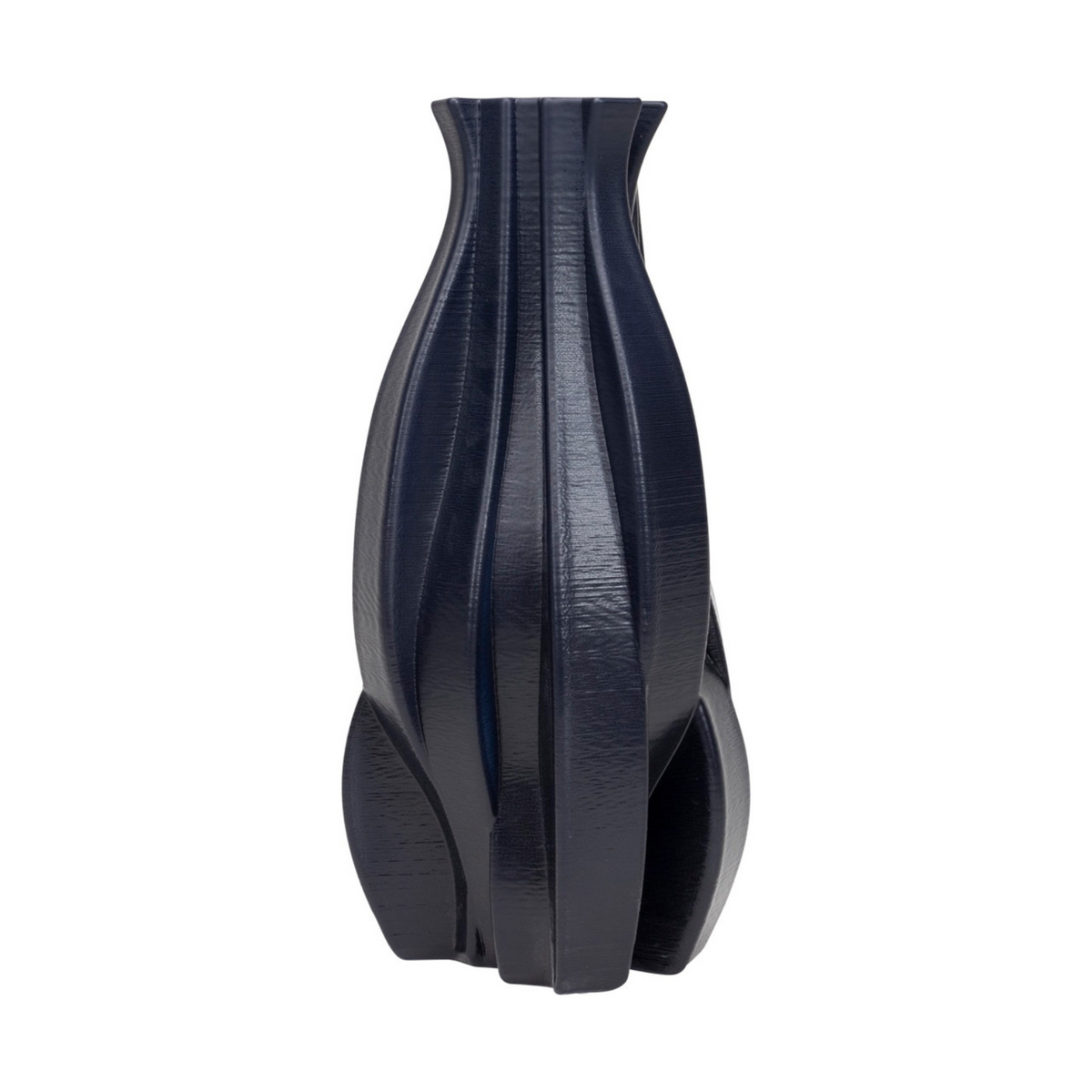 Wavy Ribbed Porcelain Vase