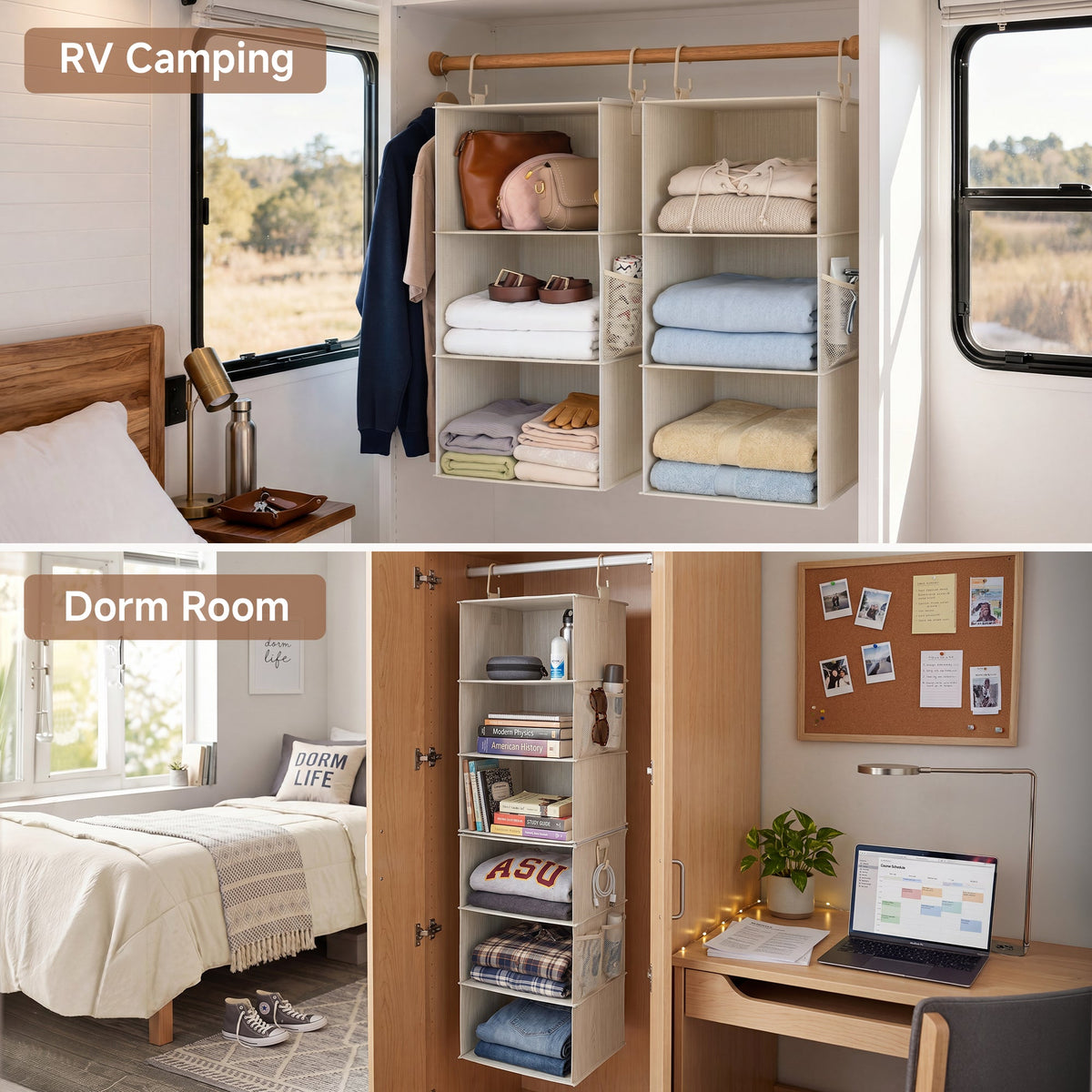 6-Shelf Closet Organizer, Splits into Two 3-Shelf Units