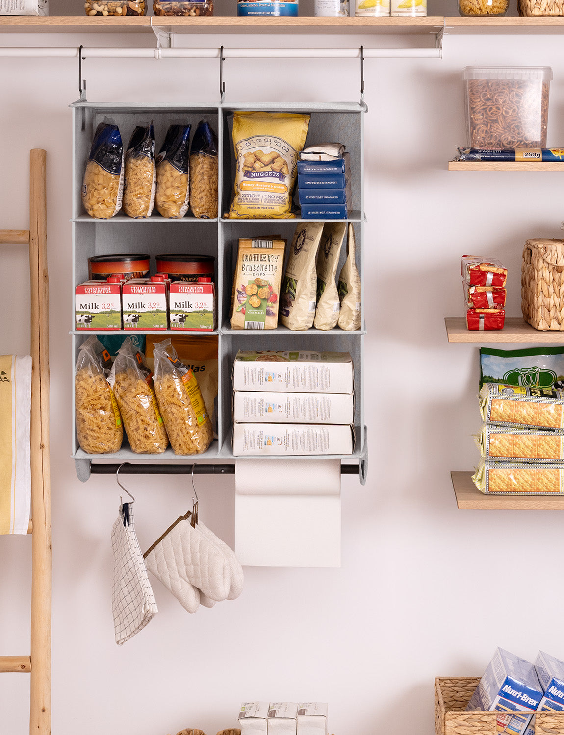 Hanging Closet Organizer with Garment Rod