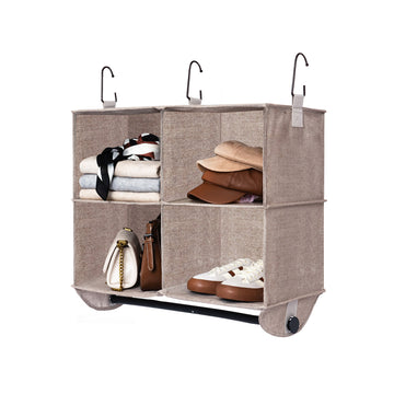 Hanging Closet Organizer with Garment Rod