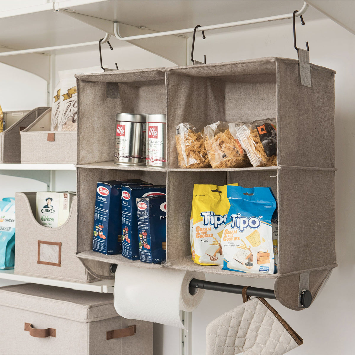 Hanging Closet Organizer with Garment Rod