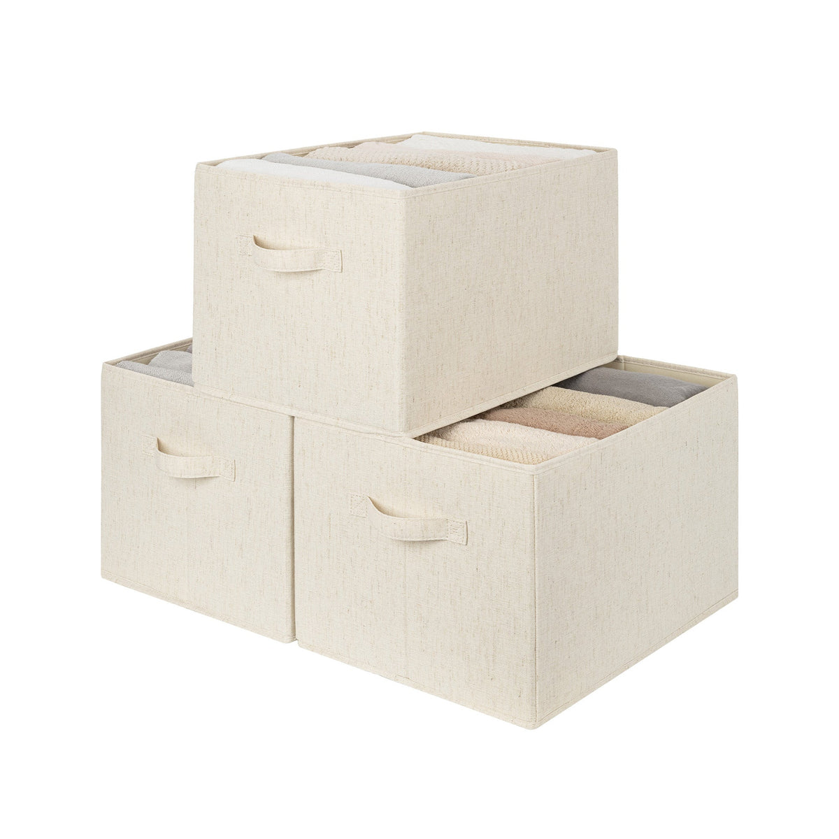 Fabric Storage Bins for Closet Shelves, Set of 3