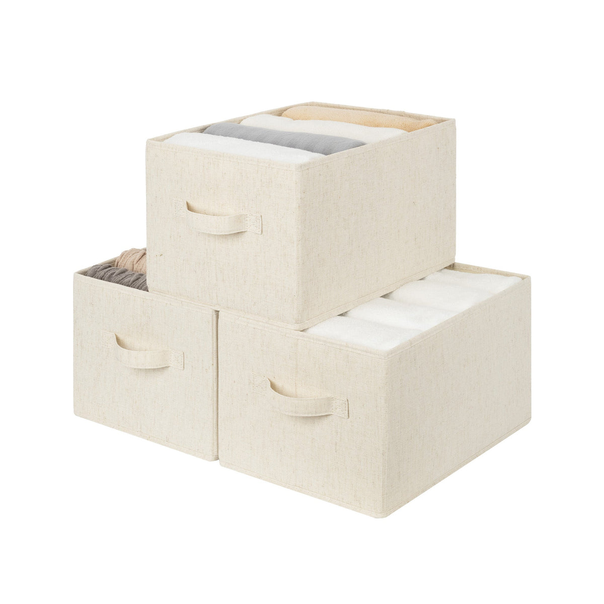 Fabric Storage Bins for Closet Shelves, Set of 3