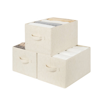 Fabric Storage Bins for Closet Shelves, Set of 3
