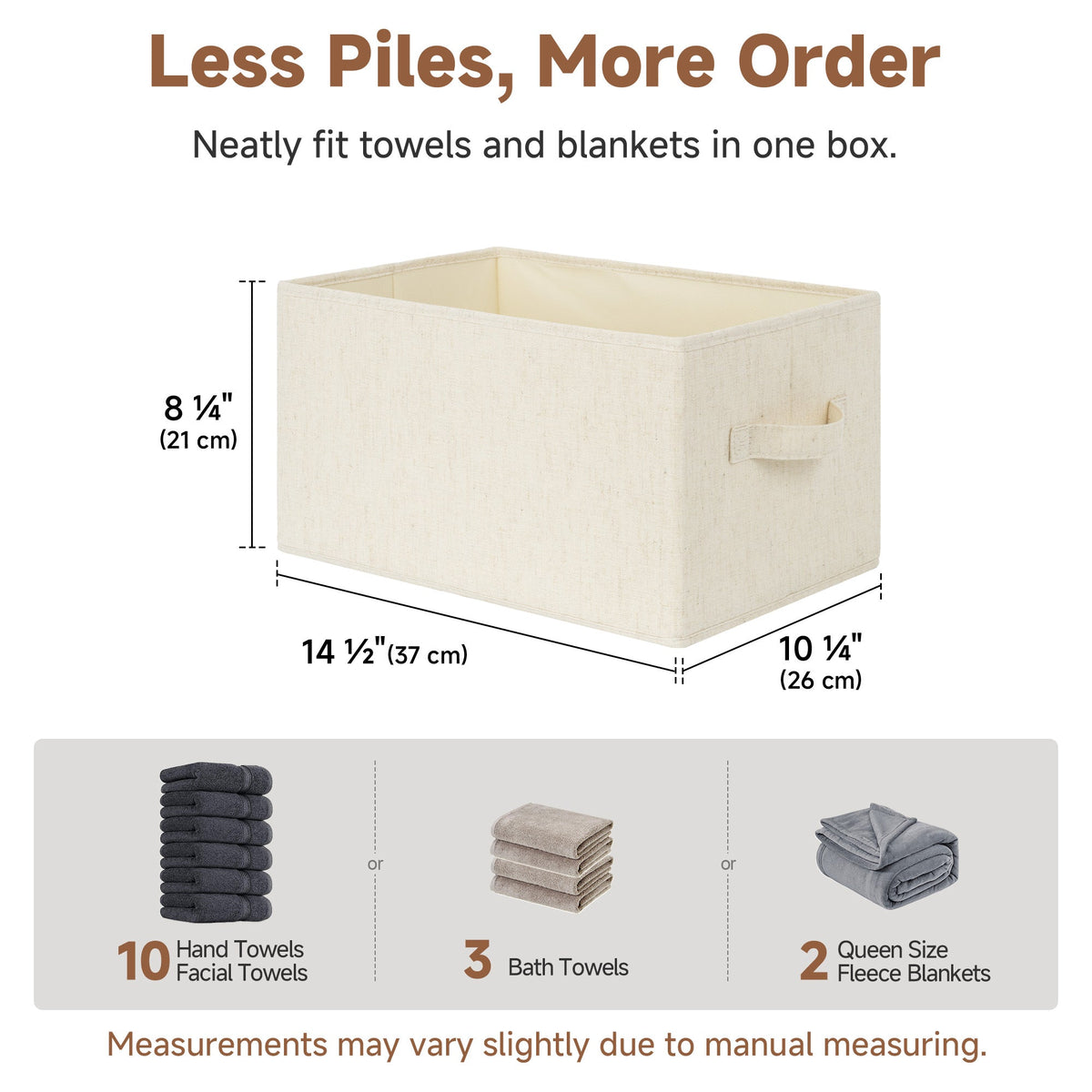 Fabric Storage Bins for Closet Shelves, Set of 3