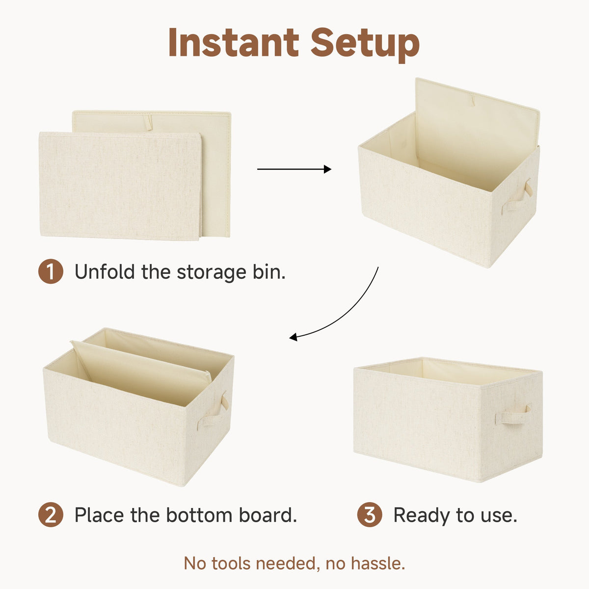 Fabric Storage Bins for Closet Shelves, Set of 3