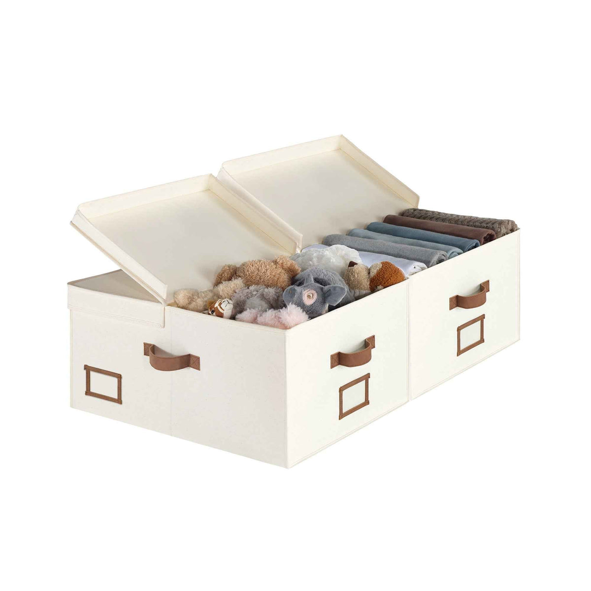 Extra Large Fabric Storage Bins with Lids, 55L
