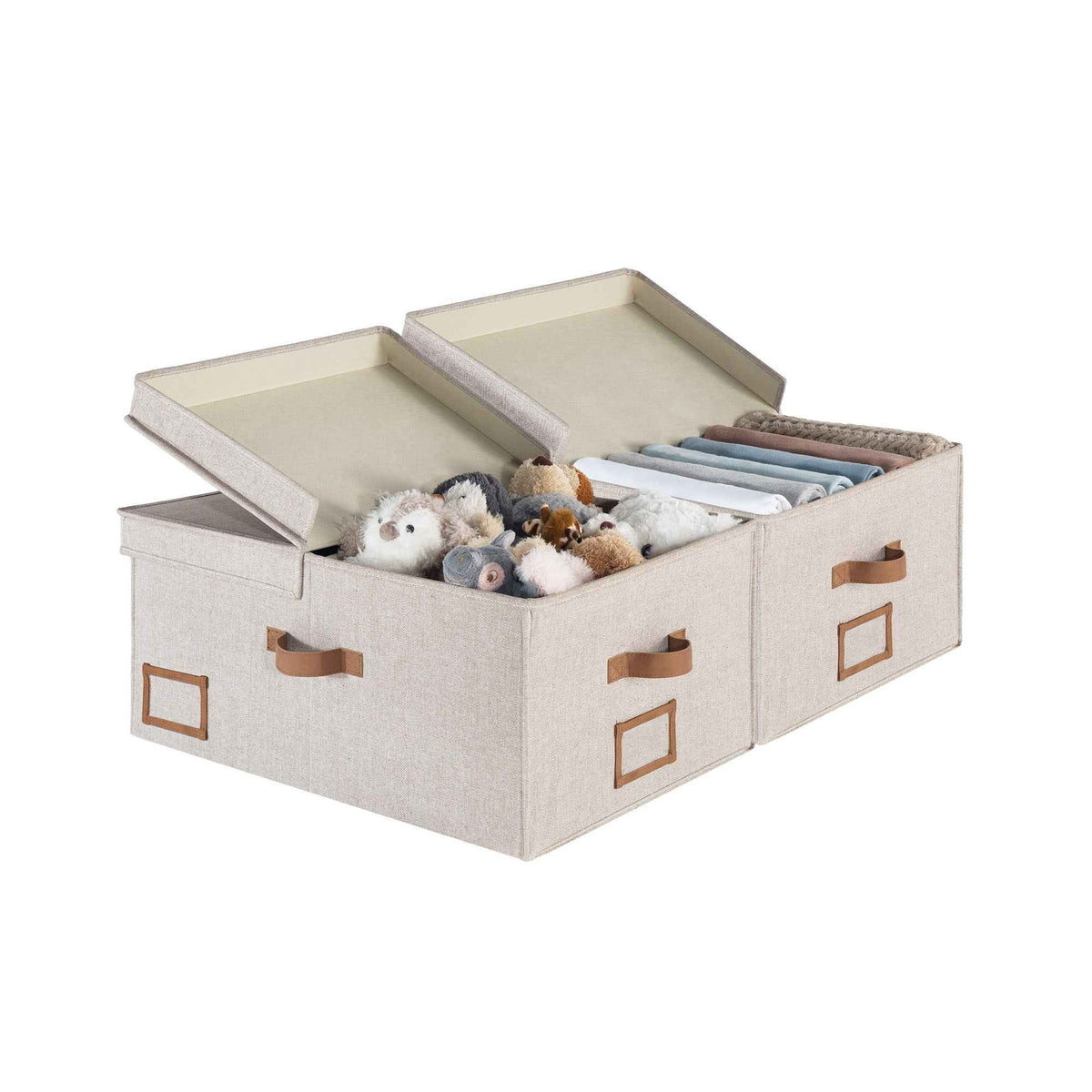 Extra Large Fabric Storage Bins with Lids, 55L