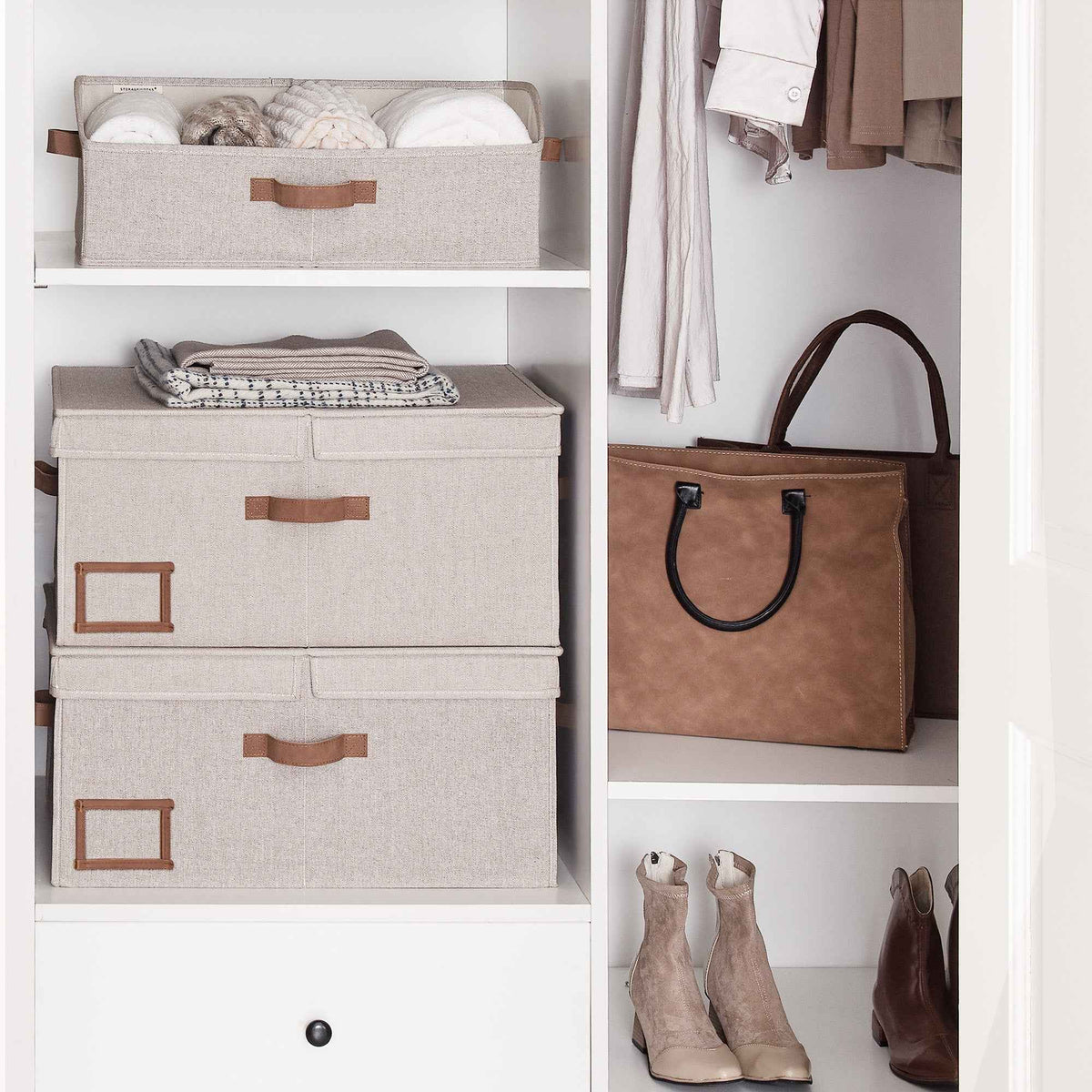 Extra Large Fabric Storage Bins with Lids, 55L