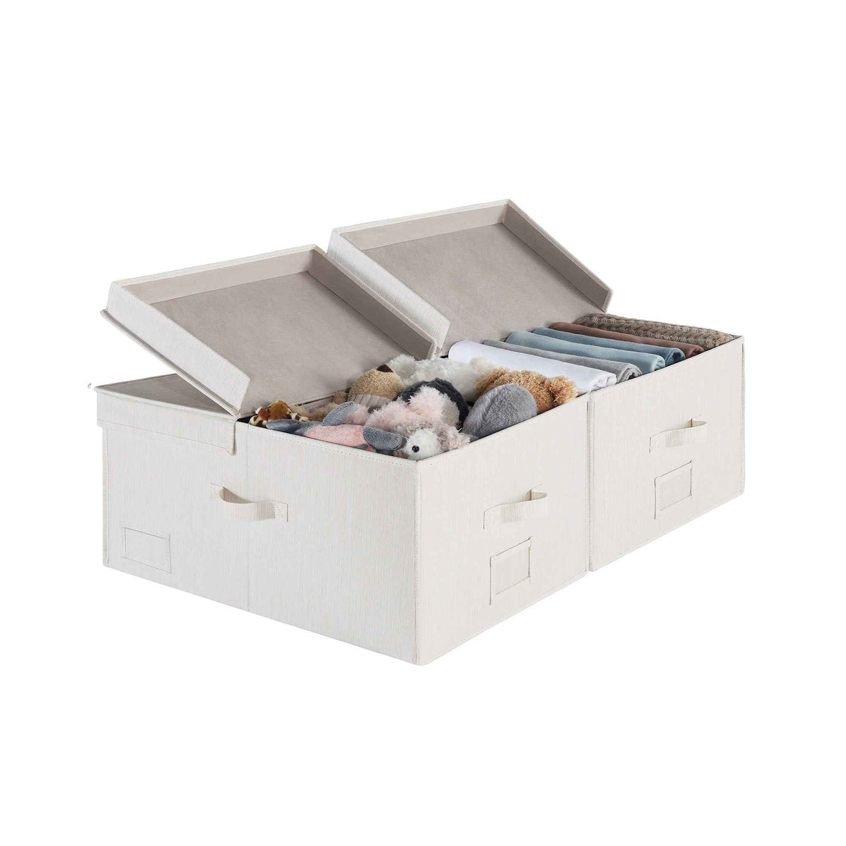 Extra Large Fabric Storage Bins with Lids, 55L