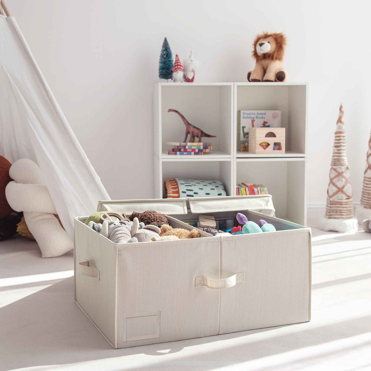 Extra Large Fabric Storage Bins with Lids, 55L