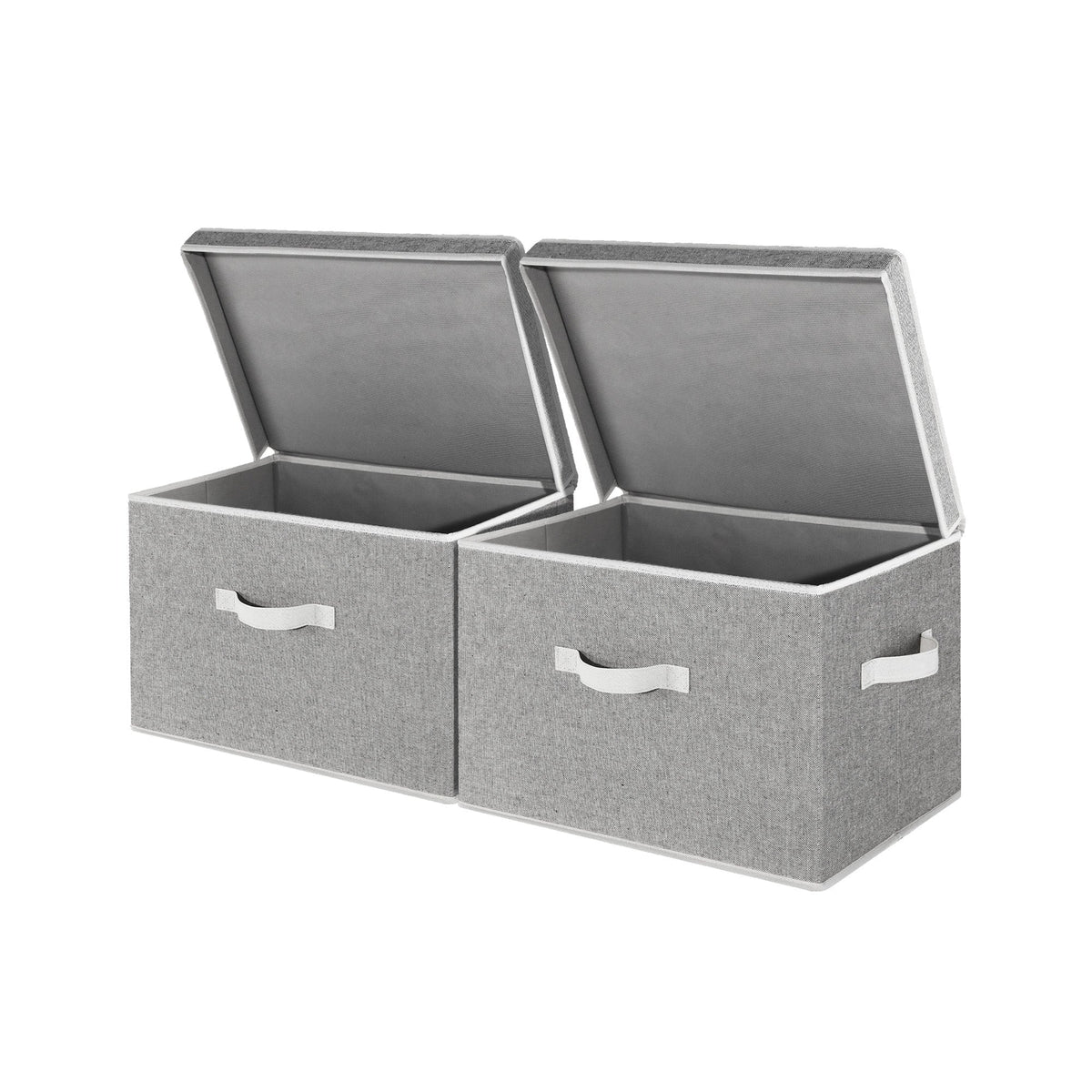 Fabric Storage Bins with Flip-Top Lids, Set of 2