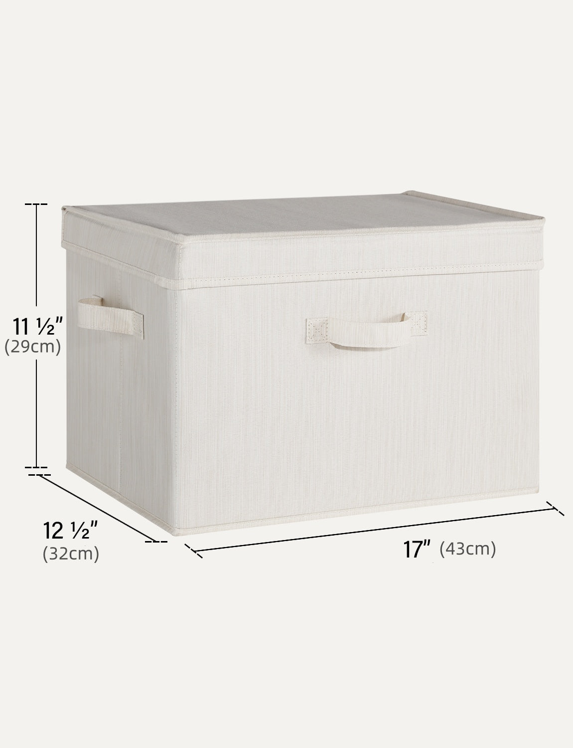 Fabric Storage Bins with Flip-Top Lids, Set of 2