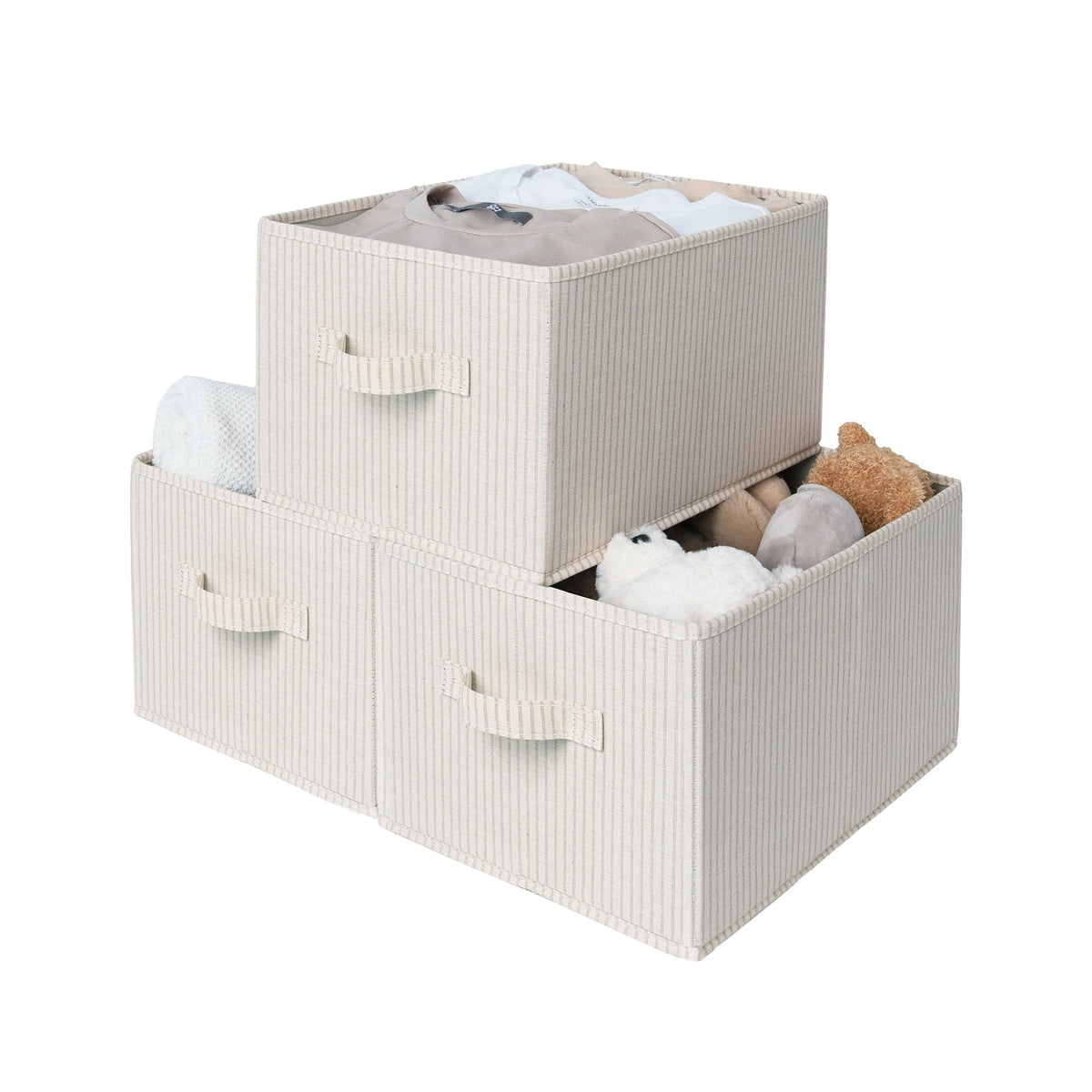 Fabric Storage Bins for Closet Shelves, Set of 3