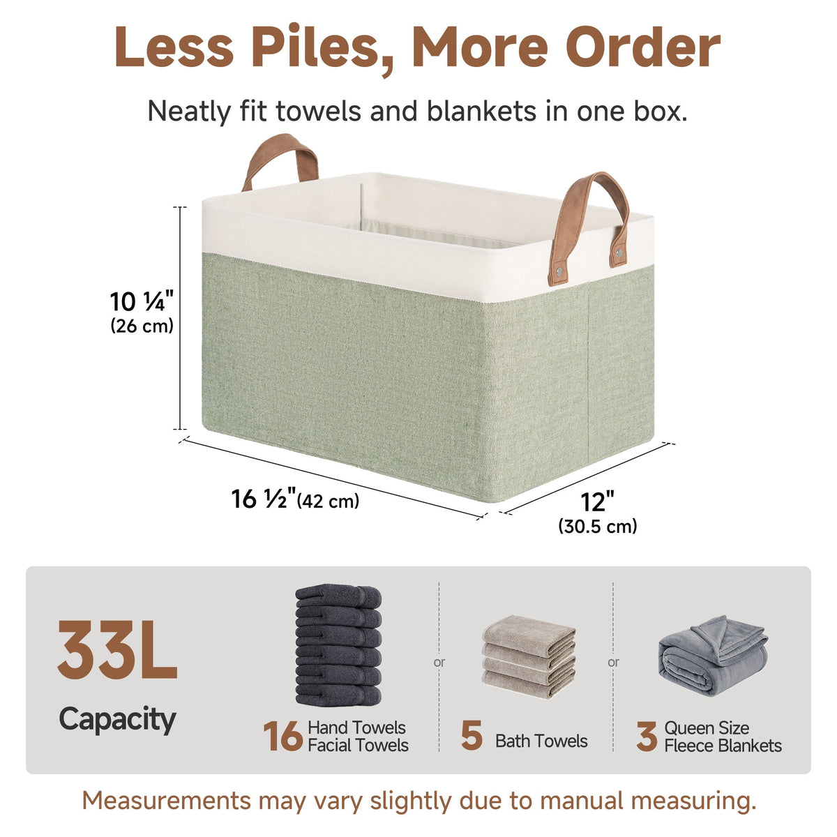 Two-Tone Closet Storage Bins with Handles, Set of 2