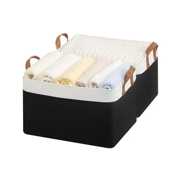 Two-Tone Closet Storage Bins with Handles, Set of 2