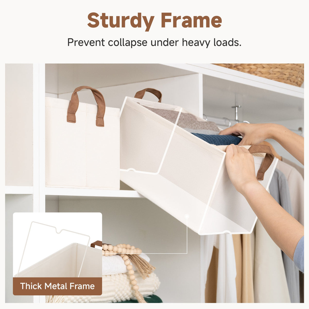 Storage Bins, Shelves Baskets for Organizing, 2 Pack